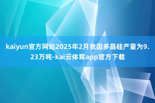 kaiyun官方网站2025年2月我国多晶硅产量为9.23万吨-kai云体育app官方下载