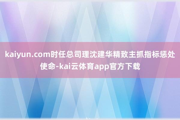 kaiyun.com时任总司理沈建华精致主抓指标惩处使命-kai云体育app官方下载