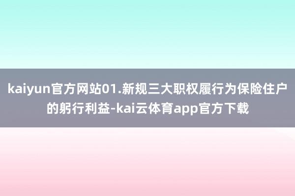 kaiyun官方网站01.新规三大职权履行为保险住户的躬行利益-kai云体育app官方下载