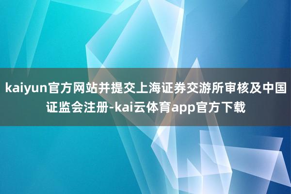 kaiyun官方网站并提交上海证券交游所审核及中国证监会注册-kai云体育app官方下载