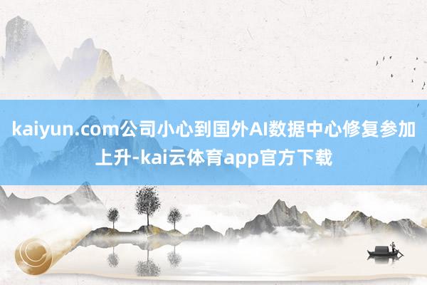 kaiyun.com公司小心到国外AI数据中心修复参加上升-kai云体育app官方下载