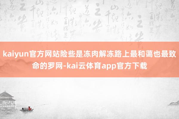 kaiyun官方网站险些是冻肉解冻路上最和蔼也最致命的罗网-kai云体育app官方下载