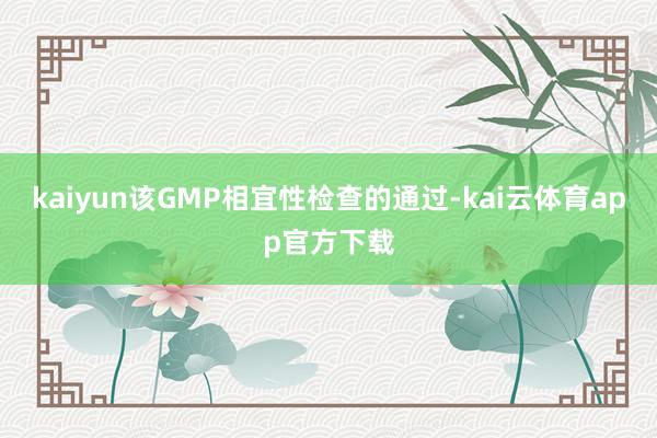 kaiyun该GMP相宜性检查的通过-kai云体育app官方下载
