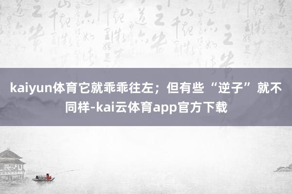 kaiyun体育它就乖乖往左；但有些 “逆子” 就不同样-kai云体育app官方下载