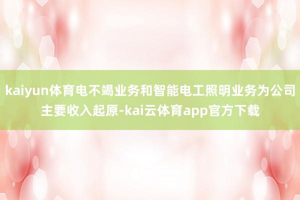 kaiyun体育电不竭业务和智能电工照明业务为公司主要收入起原-kai云体育app官方下载